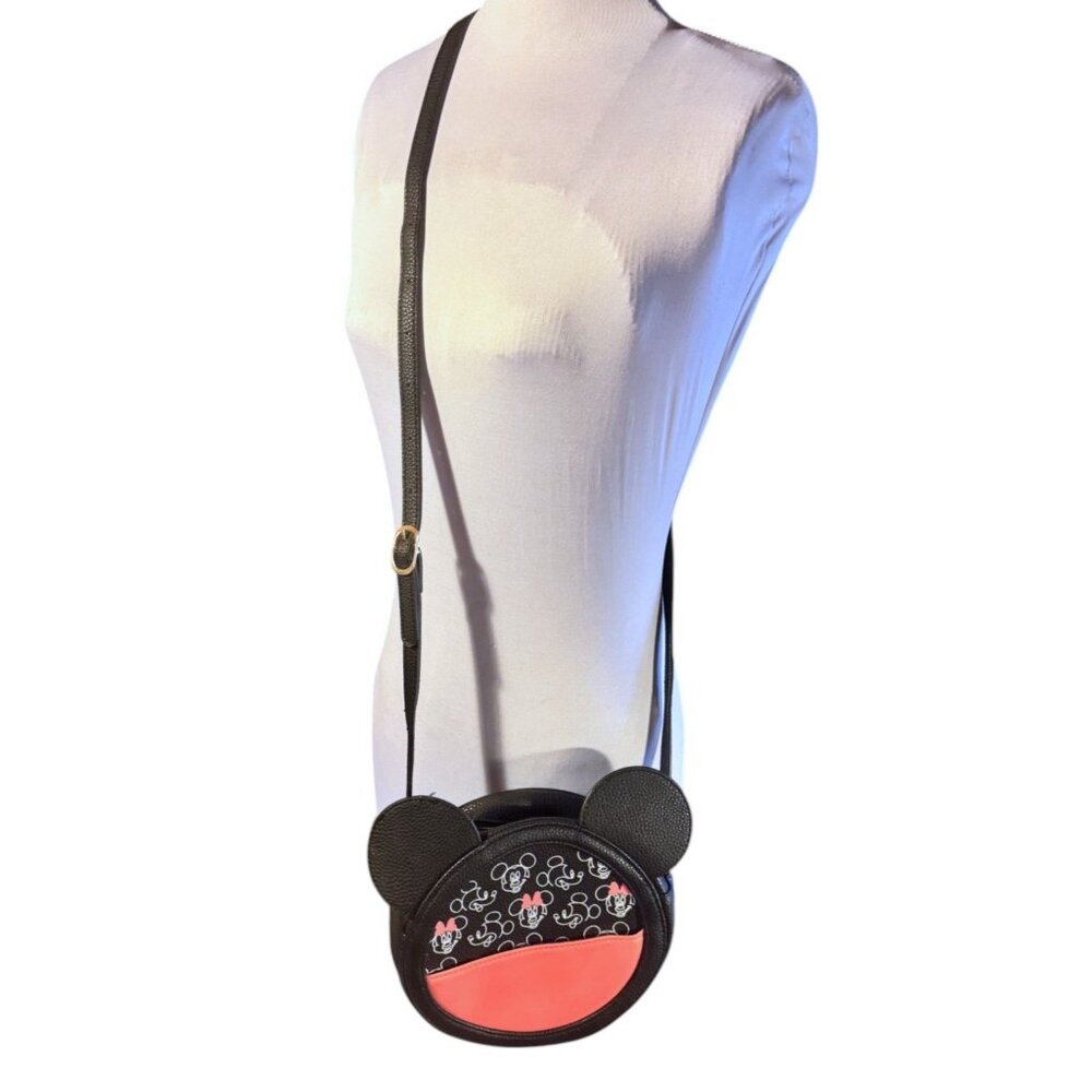 Disney Mickey Mouse Crossbody Bag By Danielle Nicole Faux Leather Black & Red - Picture 2 of 11